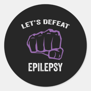 Epilepsy awareness purple ribbon - epilepsy awaren classic round sticker