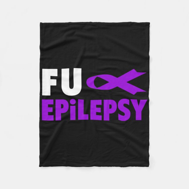 Epilepsy Awareness - Purple Ribbon Epilepsy Awaren Fleece Blanket (Front)