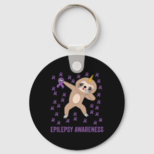 Epilepsy awareness purple ribbon - epilepsy awaren keychain