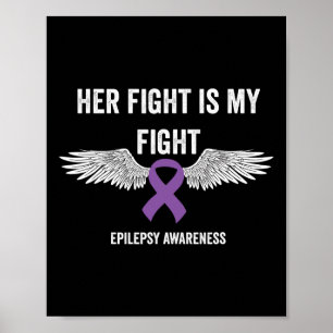 Epilepsy Awareness Purple Ribbon - Epilepsy Awaren Poster