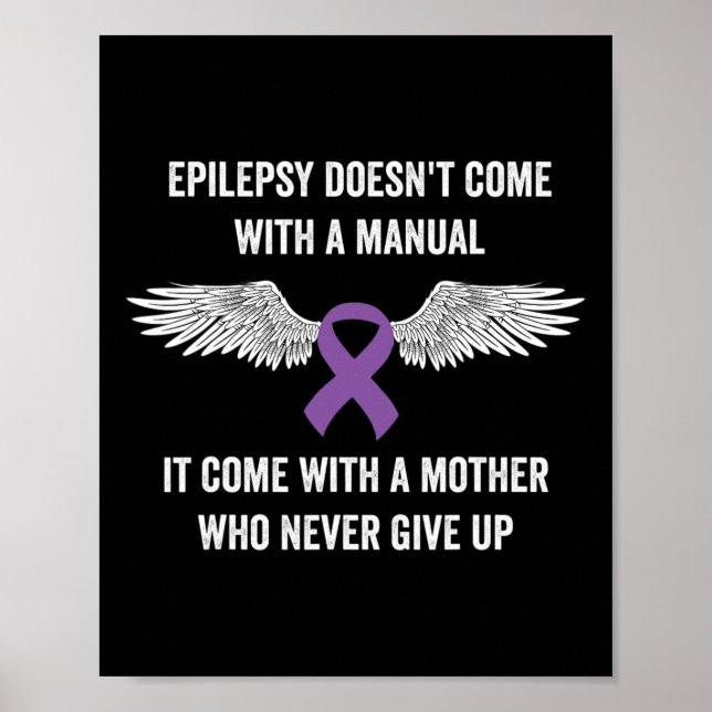 Epilepsy Awareness Purple Ribbon - Epilepsy Awaren Poster (Front)