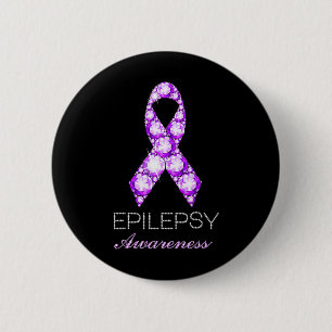Epilepsy Awareness Purple Ribbon Epilepsy Awarenes 2 Inch Round Button
