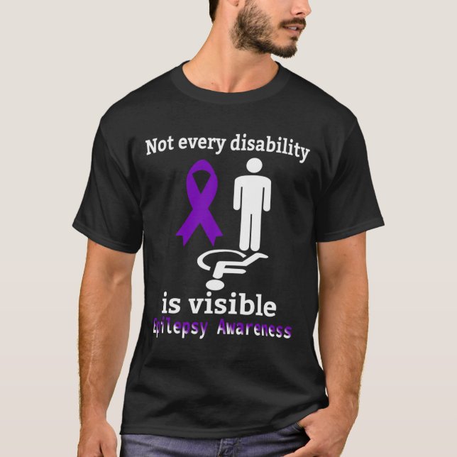 Epilepsy Awareness Purple Ribbon Epilepsy Support  T-Shirt (Front)
