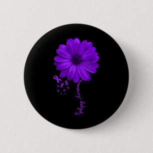 Epilepsy Awareness Purple Ribbon November Pretty D 2 Inch Round Button