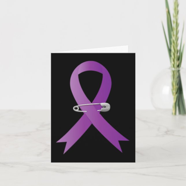 Epilepsy Awareness Purple Ribbon Super Hero  Card (Front)