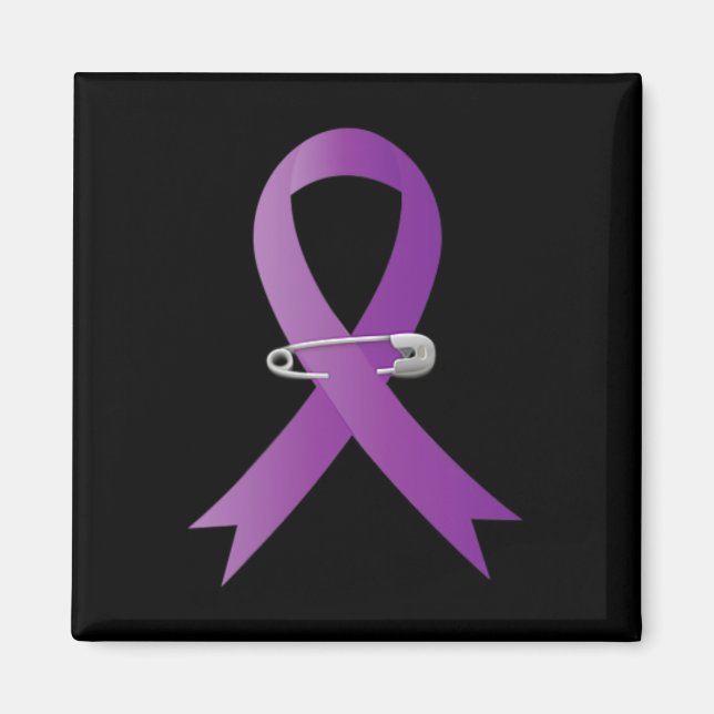 Epilepsy Awareness Purple Ribbon Super Hero  Magnet (Front)