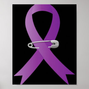 Epilepsy Awareness Purple Ribbon Super Hero  Poster