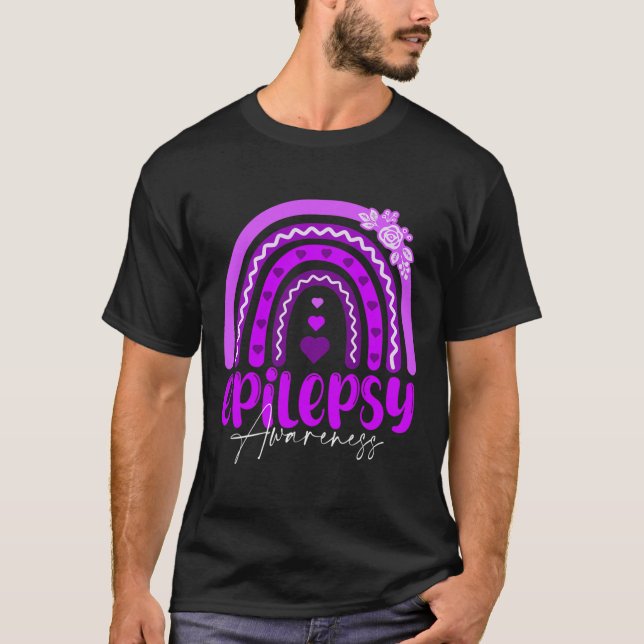 Epilepsy Awareness-rainbow Purple .co  T-Shirt (Front)
