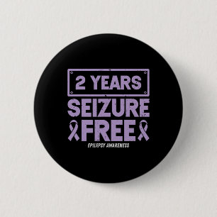 Epilepsy Awareness Ribbon 2 Years Seizure Free Inch Round Button