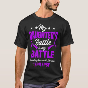 Epilepsy Awareness Ribbon Seizure Disorder Dad Fat T-Shirt