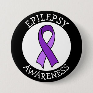 Epilepsy Awareness Ribbon Support   3 Inch Round Button