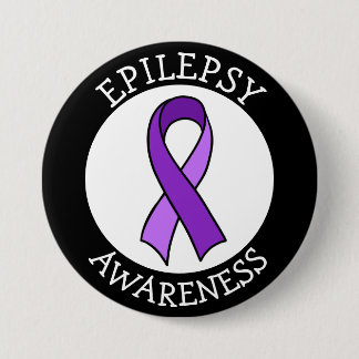 Epilepsy Awareness Ribbon Support   3 Inch Round Button