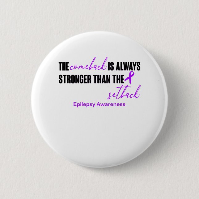 Epilepsy Awareness Ribbon Support Gifts 2 Inch Round Button (Front)