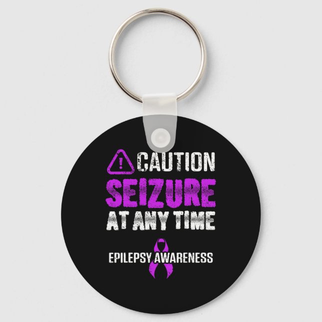 Epilepsy Awareness Seizure Epileptic Warrior Survi Keychain (Front)