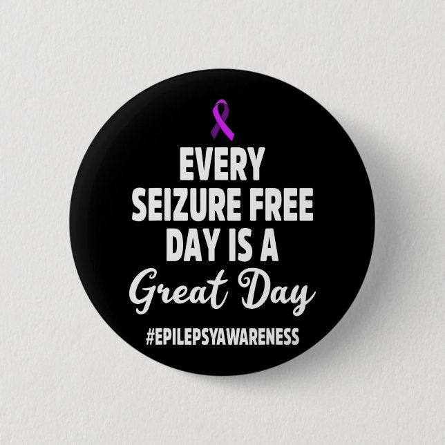Epilepsy Awareness Seizure Free Epileptic Warrior  2 Inch Round Button (Front)