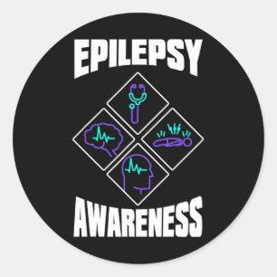Epilepsy Awareness Specialize Epileptic Warrior Su Classic Round Sticker