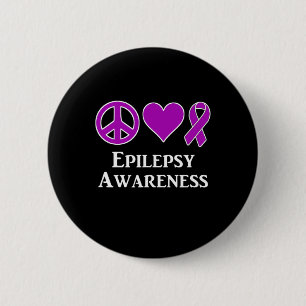 Epilepsy Awareness Support Awareness Tee  2 Inch Round Button