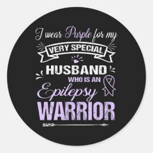 Epilepsy Awareness Support Husband Warrior Walk Ru Classic Round Sticker
