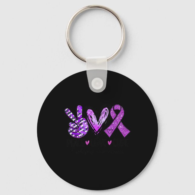 Epilepsy Awareness Supporter Warrior Fighter  Keychain (Front)