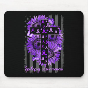 Epilepsy Awareness Supporter Warrior Sunflower  Mouse Pad
