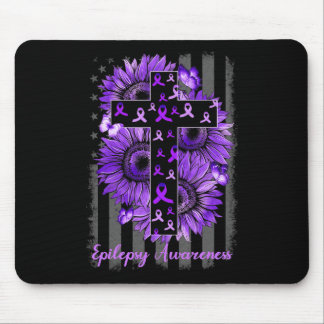 Epilepsy Awareness Supporter Warrior Sunflower Mouse Pad