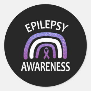 Epilepsy Awareness Survivor And Warrior Support Classic Round Sticker