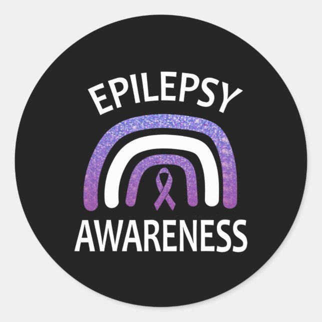 Epilepsy Awareness Survivor And Warrior Support  Classic Round Sticker (Front)