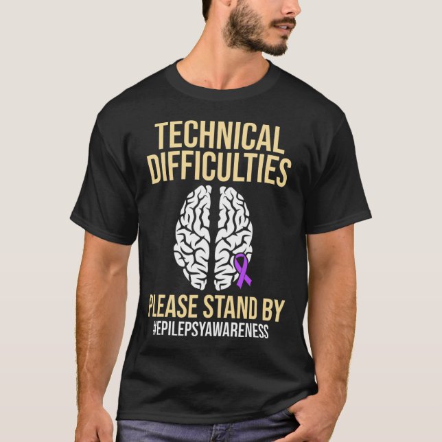 Epilepsy Awareness Technical Epileptic Warrior Sur T-Shirt (Front)