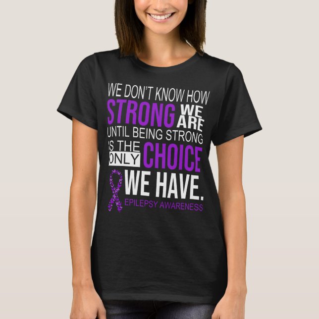 Epilepsy Awareness Warrioir Purple Ribbon Epilepsy T-Shirt (Front)