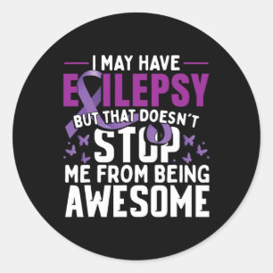 Epilepsy Awareness Warrior 1 Classic Round Sticker
