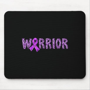 Epilepsy Awareness Warrior Purple Ribbon Leopard P Mouse Pad