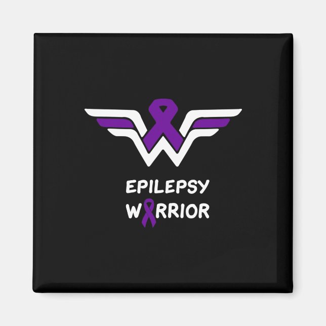 Epilepsy Awareness Warrior Support Survivor Purple Magnet (Front)