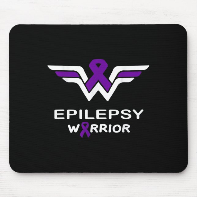 Epilepsy Awareness Warrior Support Survivor Purple Mouse Pad (Front)