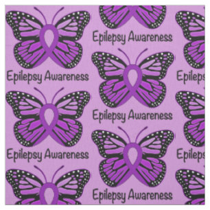 Epilepsy Awareness with Butterfly Ribbon Fabric