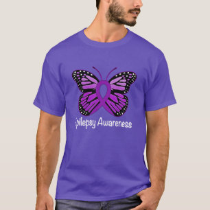 Epilepsy Butterfly Awareness Ribbon T-Shirt