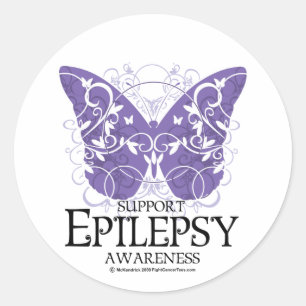 Epilepsy Butterfly Classic Round Sticker