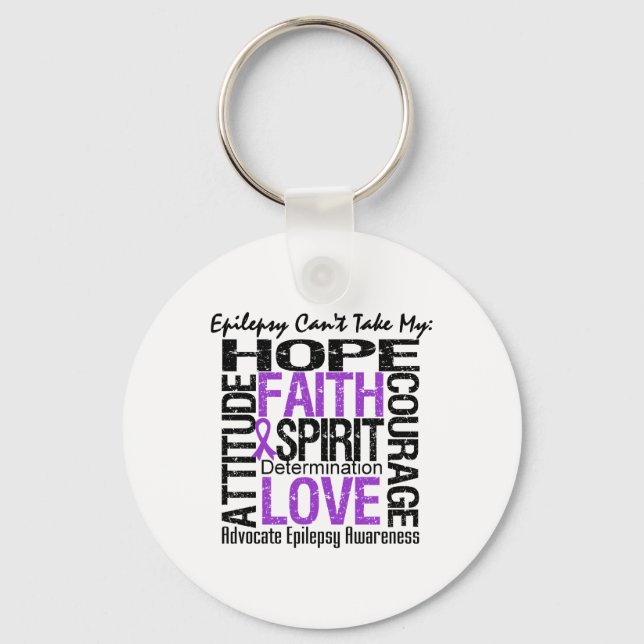Epilepsy Can't Take My Hope Collage Keychain (Front)