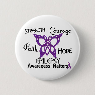 Epilepsy Celtic Butterfly 3 2 Inch Round Button