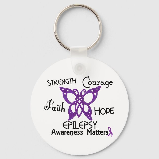 Epilepsy Celtic Butterfly 3 Keychain (Front)