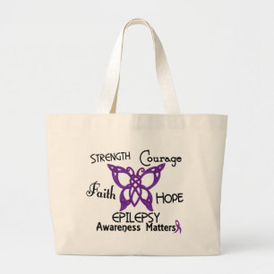 Epilepsy Celtic Butterfly 3 Large Tote Bag