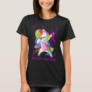 Epilepsy Dabbing Unicorn Warrior  Dad Mom Kid T-Shirt