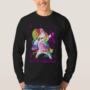 Epilepsy Dabbing Unicorn Warrior  Dad Mom Kid T-Shirt