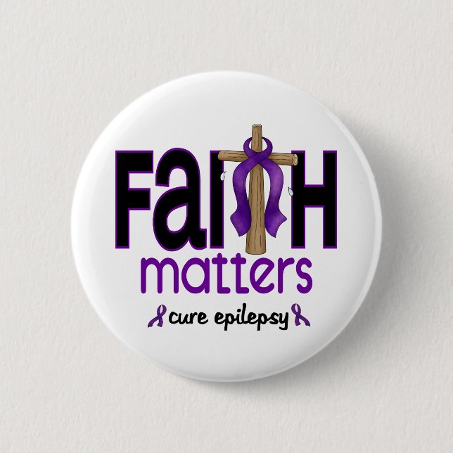 Epilepsy Faith Matters Cross 1 2 Inch Round Button (Front)
