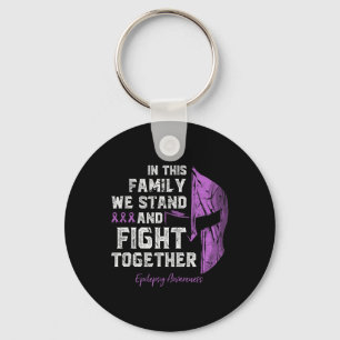 Epilepsy Family Support Awareness Spartan Warrior  Keychain