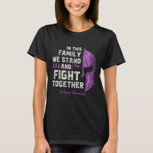 Epilepsy Family Support Awareness Spartan Warrior  T-Shirt