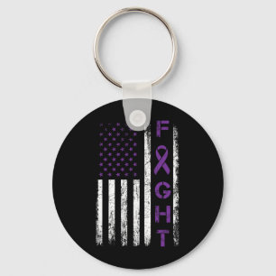 Epilepsy Fighter USA Flag - Fight Epilepsy Awarene Keychain