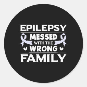 Epilepsy Gift Lavender Awareness Ribbon Classic Round Sticker