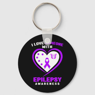 Epilepsy - I Love Someone With Epilepsy Awareness  Keychain