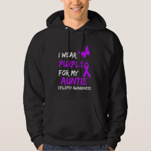 Epilepsy I Wear Purple For My Auntie Ribbon Hoodie