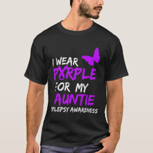 Epilepsy I Wear Purple For My Auntie Ribbon T-Shirt